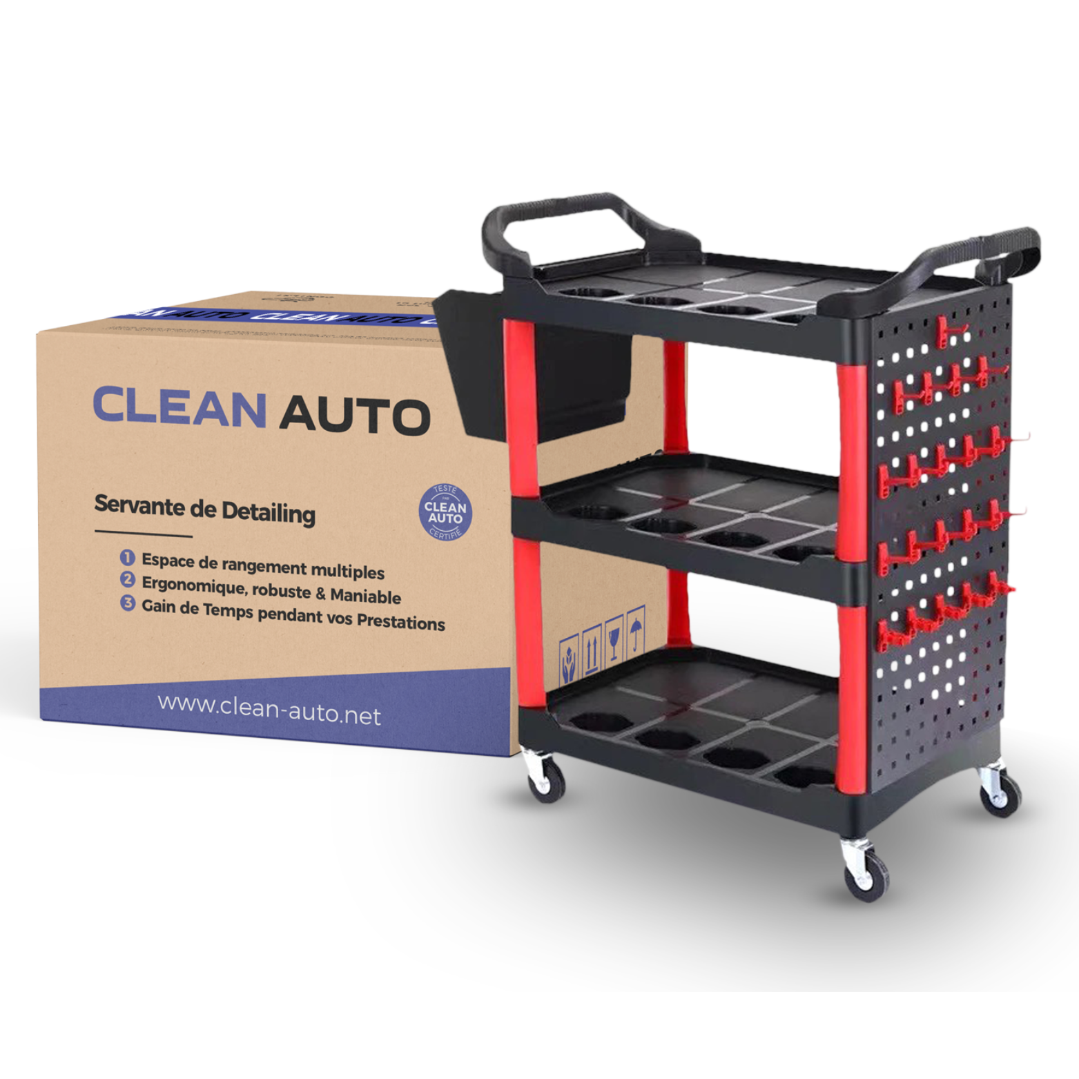 Servante de detailing - 3 étapes de rangement, qualité supérieure