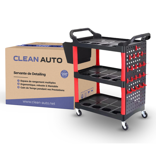 Servante de Detailing Clean Auto - 3 Étapes de Rangement, Qualité Supérieure - Chariot