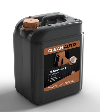 LECHE NUTRITIVA PARA PLÁSTICO Y CUERO (Acabado Satinado) Clean Auto - OLOR A COCO - CAR DETAILING